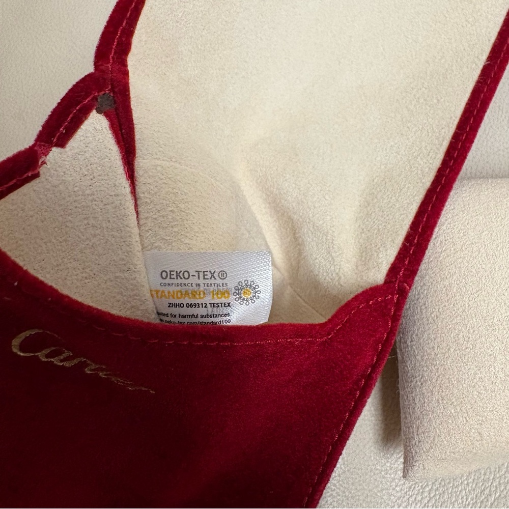 CARTIER Red Travel Pouch w/ Jewelry Pillow Snap Closure - Picture 7 of 13